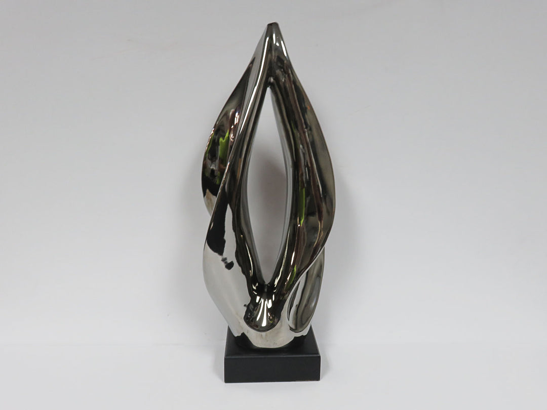 Silver Toned Flame Sculpture