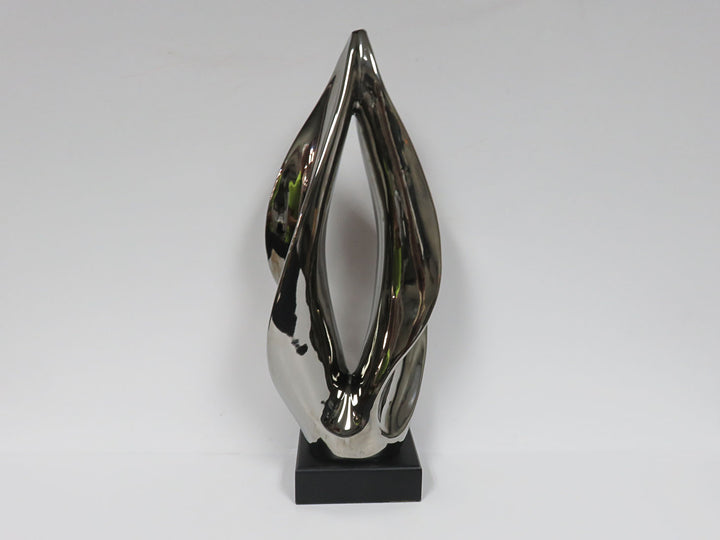 Silver Toned Flame Sculpture