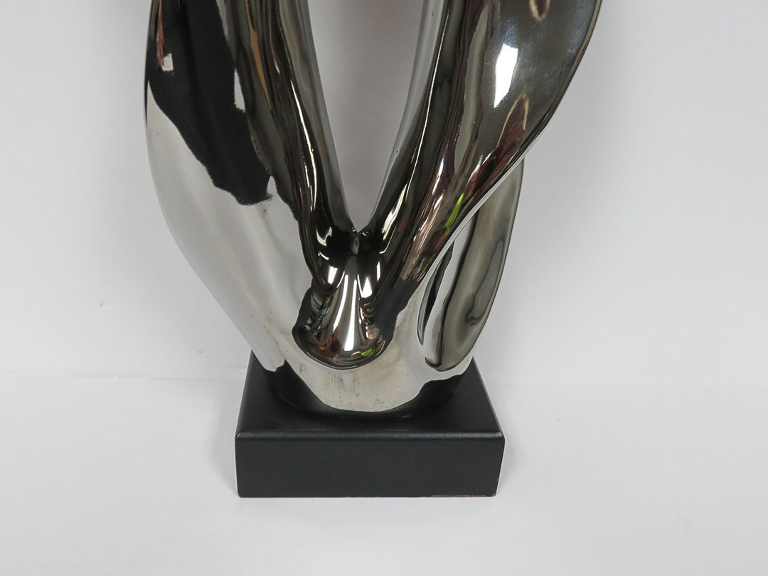 Silver Toned Flame Sculpture
