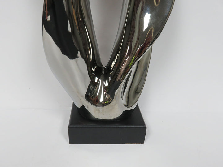 Silver Toned Flame Sculpture