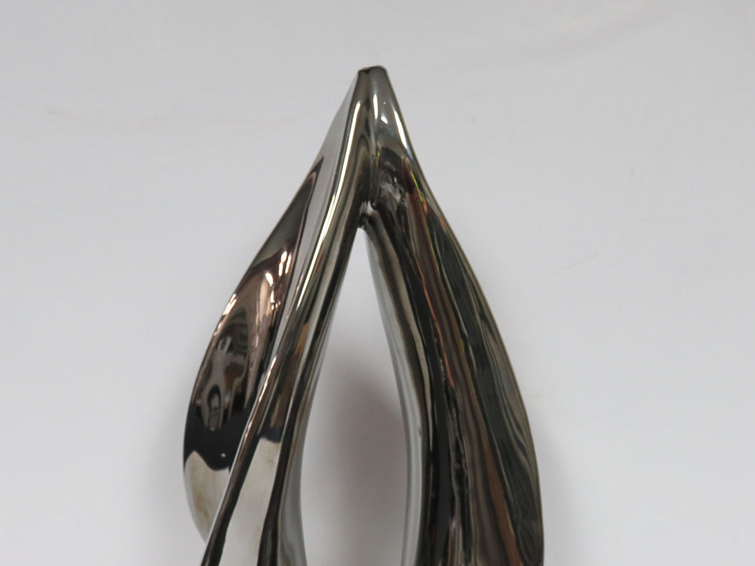 Silver Toned Flame Sculpture