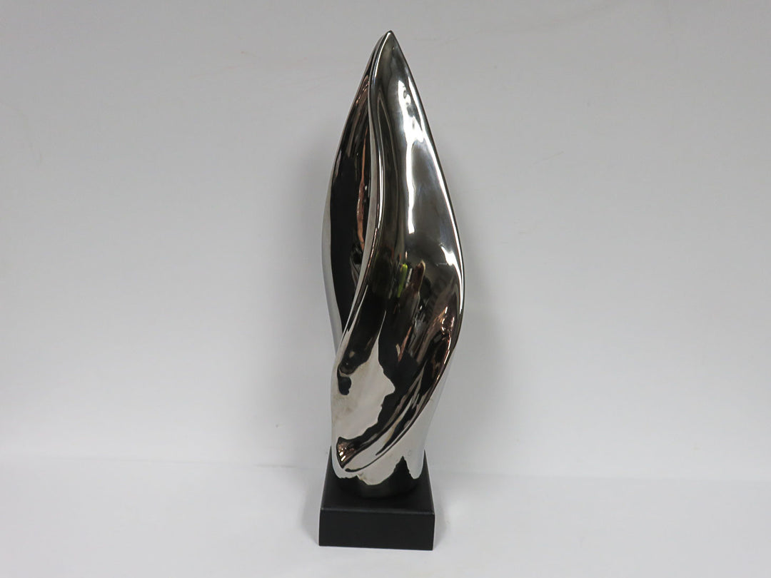 Silver Toned Flame Sculpture