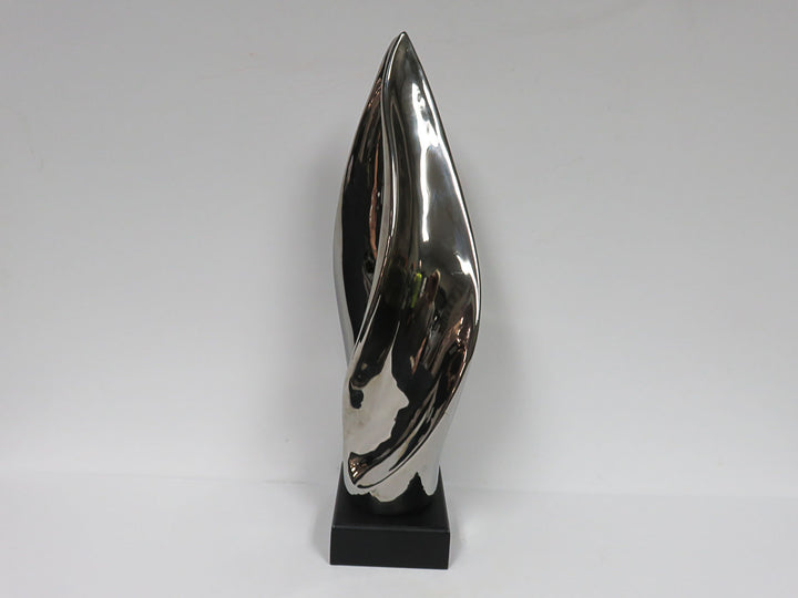 Silver Toned Flame Sculpture