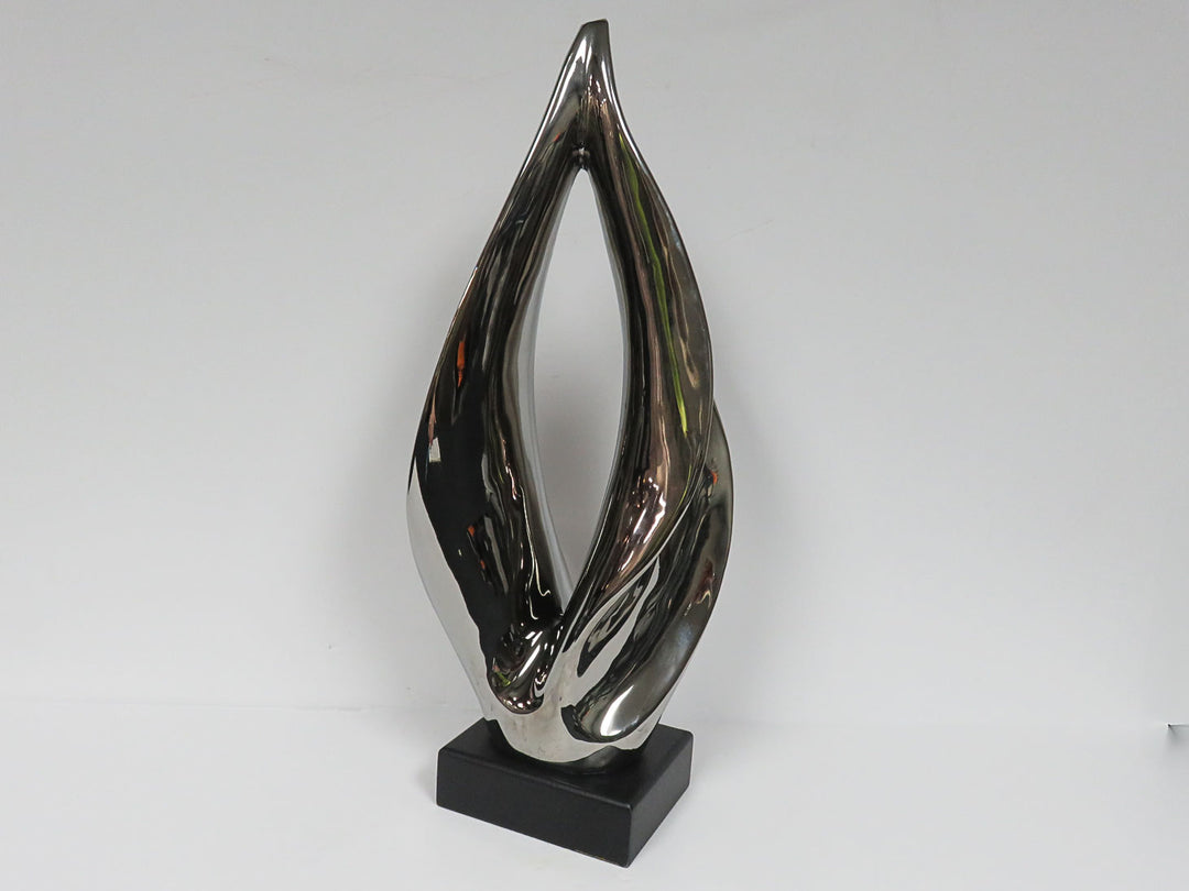 Silver Toned Flame Sculpture