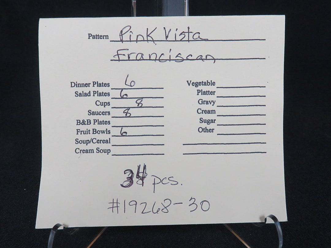 Franciscan Pink Vista Dishes