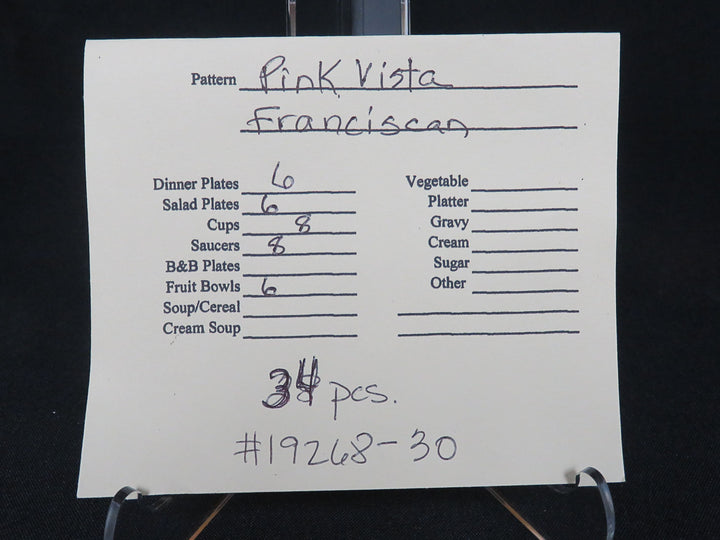 Franciscan Pink Vista Dishes