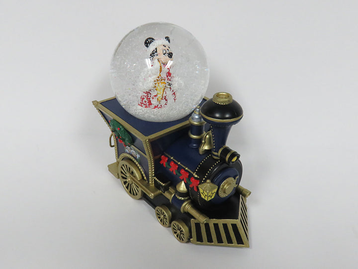 Mickey Mouse in snow globe on train music box