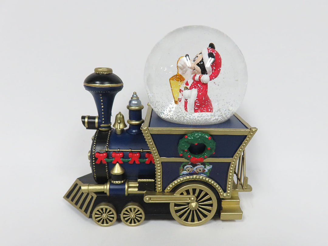 Mickey Mouse in snow globe on train music box