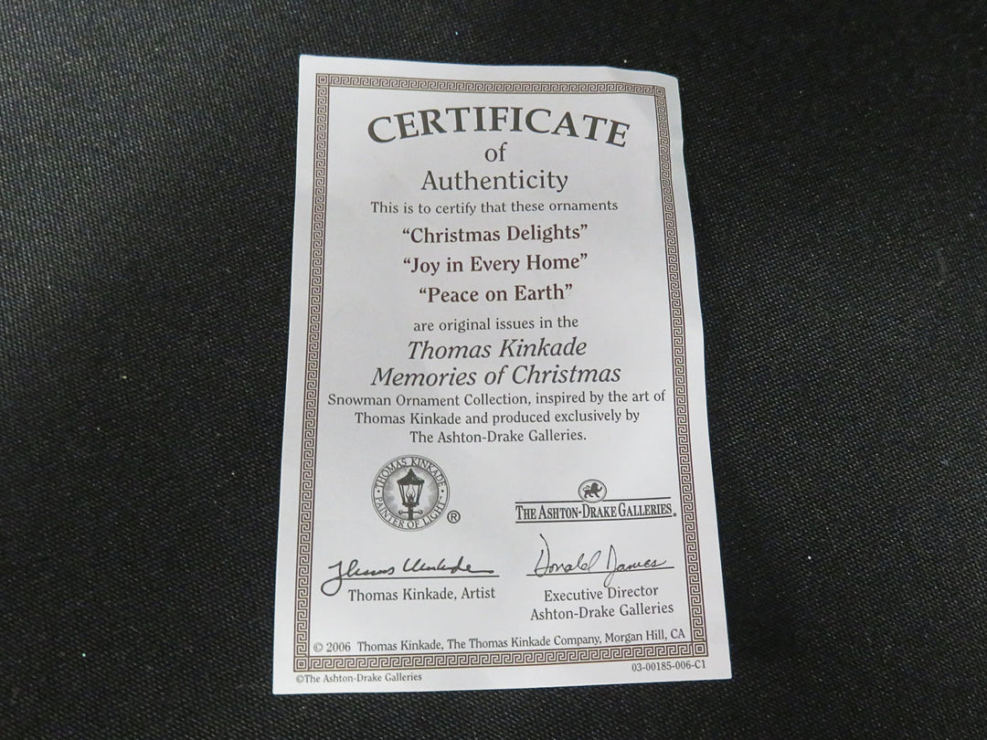 Thomas Kinkade "Memories of Christmas" Ornaments