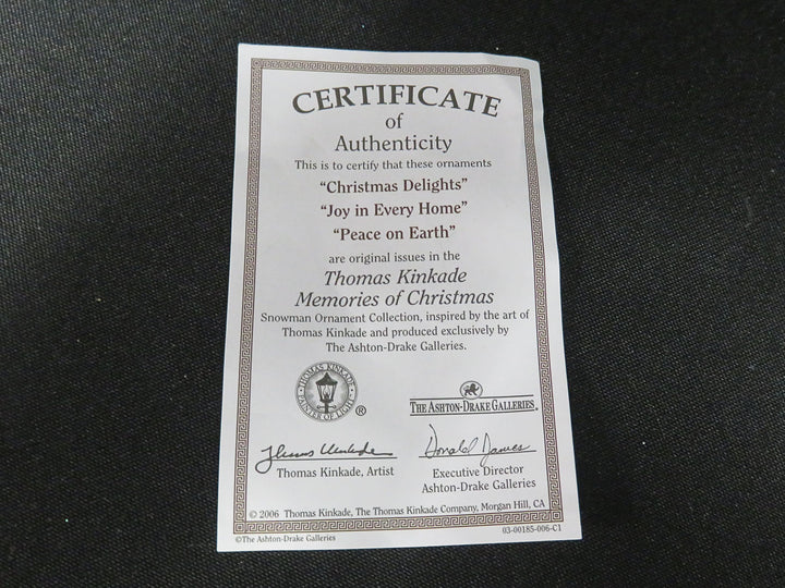 Thomas Kinkade "Memories of Christmas" Ornaments
