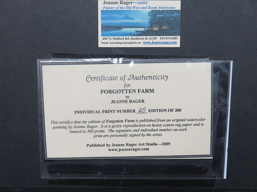 "Forgotten Farm"  by Jeanne Rager