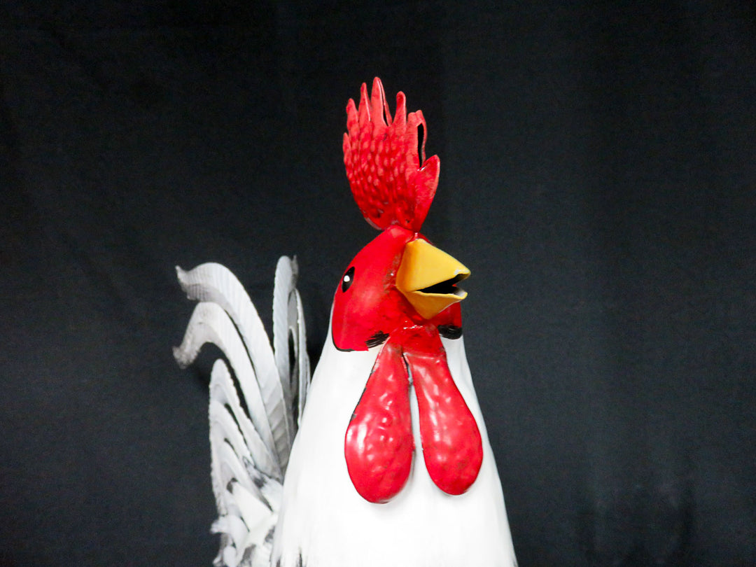 Painted Rooster Sculpture