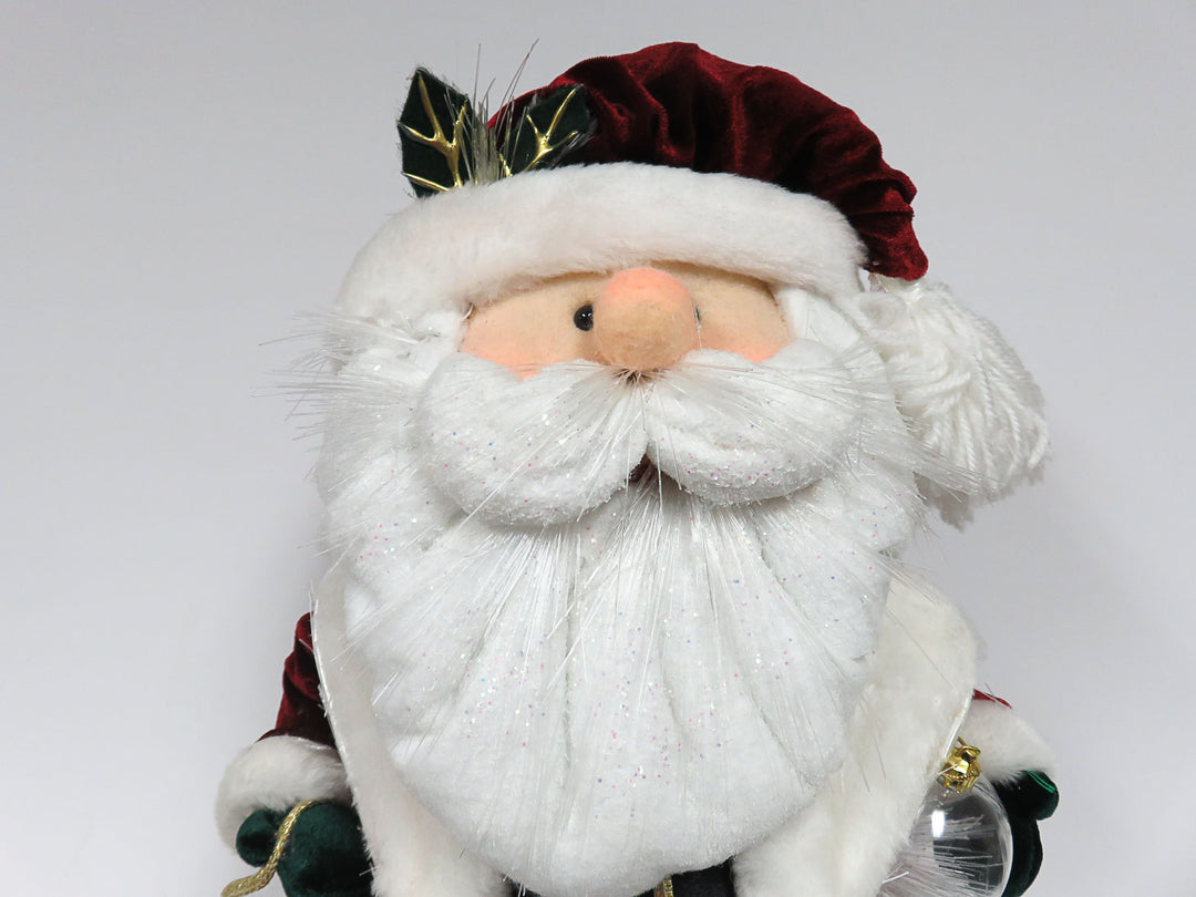Fiber Optic Santa with Plaid Satchel