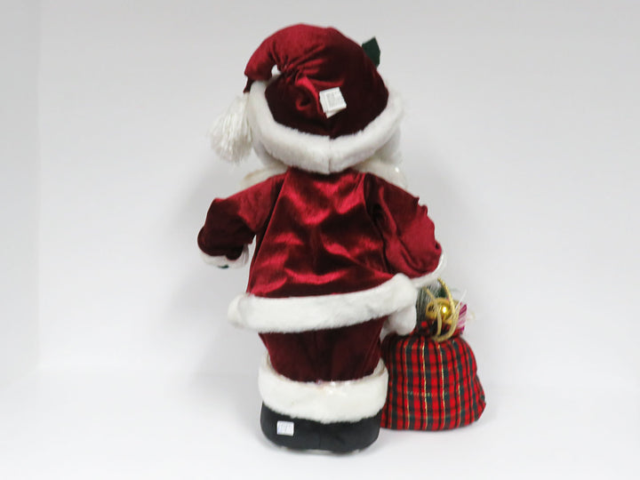 Fiber Optic Santa with Plaid Satchel