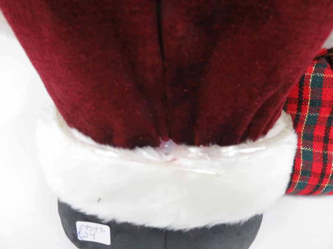 Fiber Optic Santa with Plaid Satchel