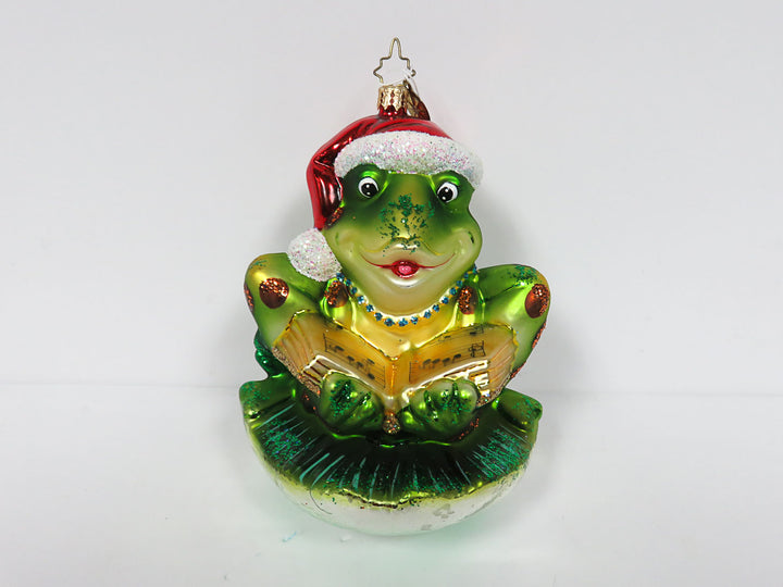 Radko Ribbit Reader Ornament