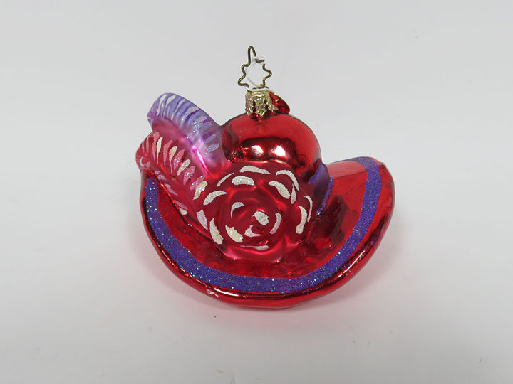 Radko Red Hat Ornament