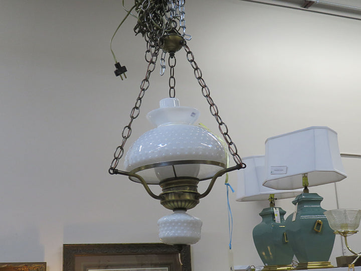 Vintage Milk Glass Pendant Light