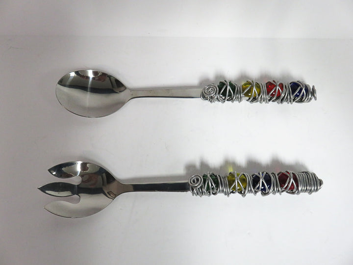 Wire Wrapped Primary Colored Salad Servers