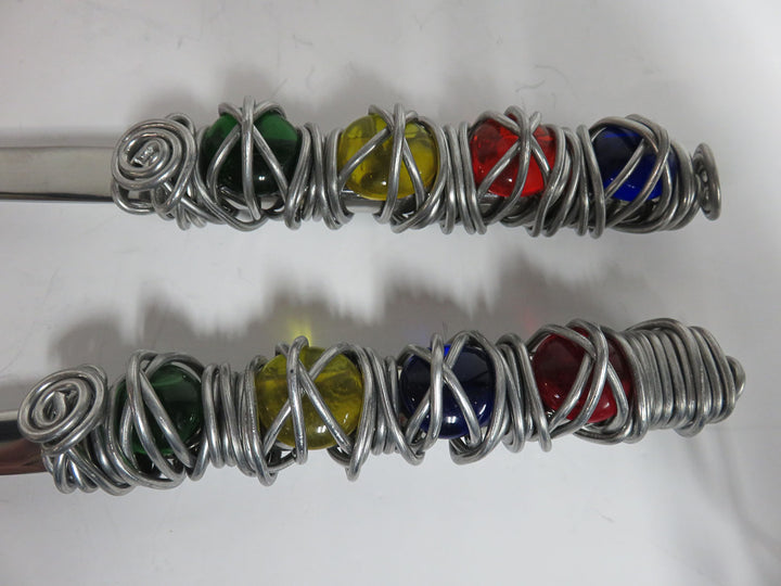 Wire Wrapped Primary Colored Salad Servers