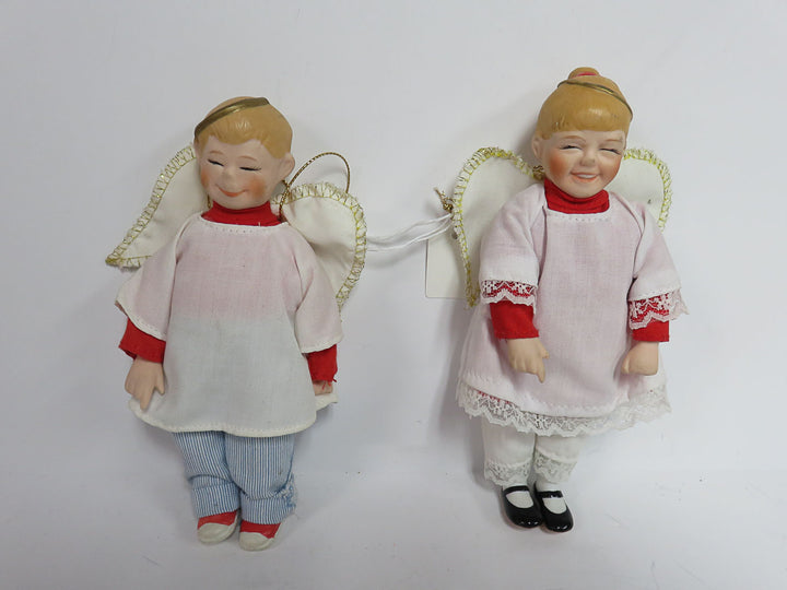 Boy and Girl Angel Ornaments