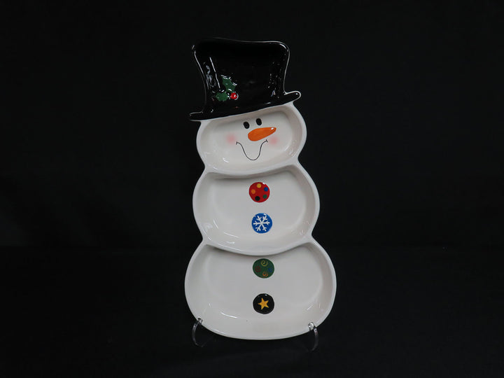 Ganz Snowman Divided Dish