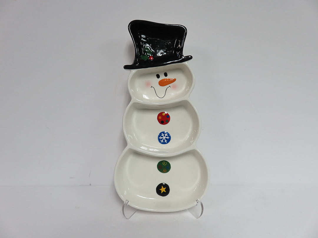Ganz Snowman Divided Dish