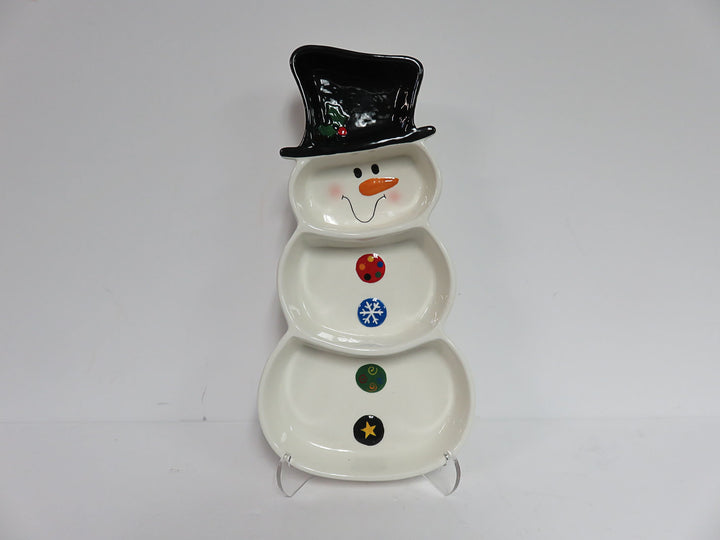 Ganz Snowman Divided Dish