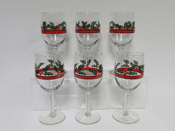 Libbey Cihristmas Wine Glasses