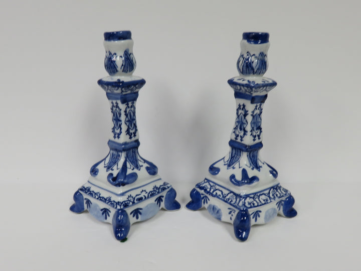 Blue Ware Candlesticks