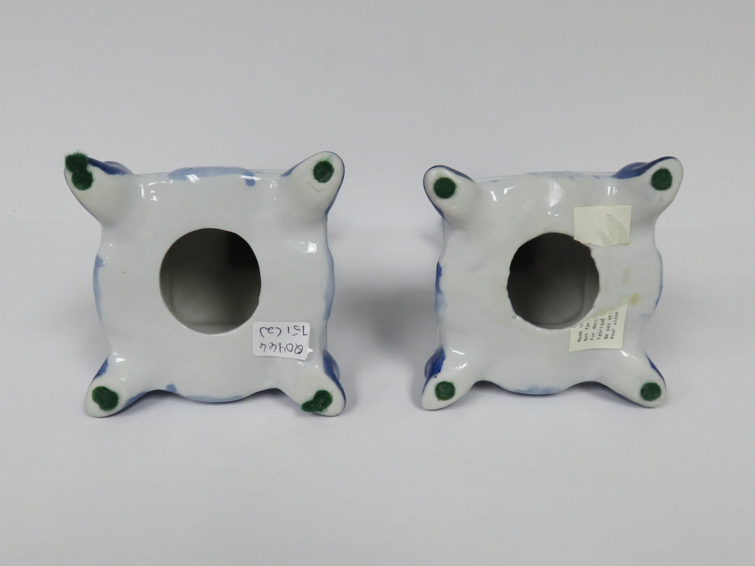 Blue Ware Candlesticks