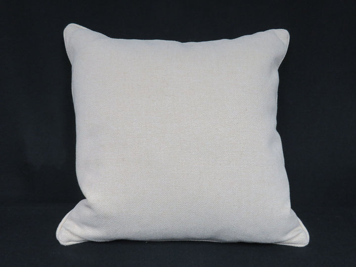 Cream Herringbone Throw Pillow