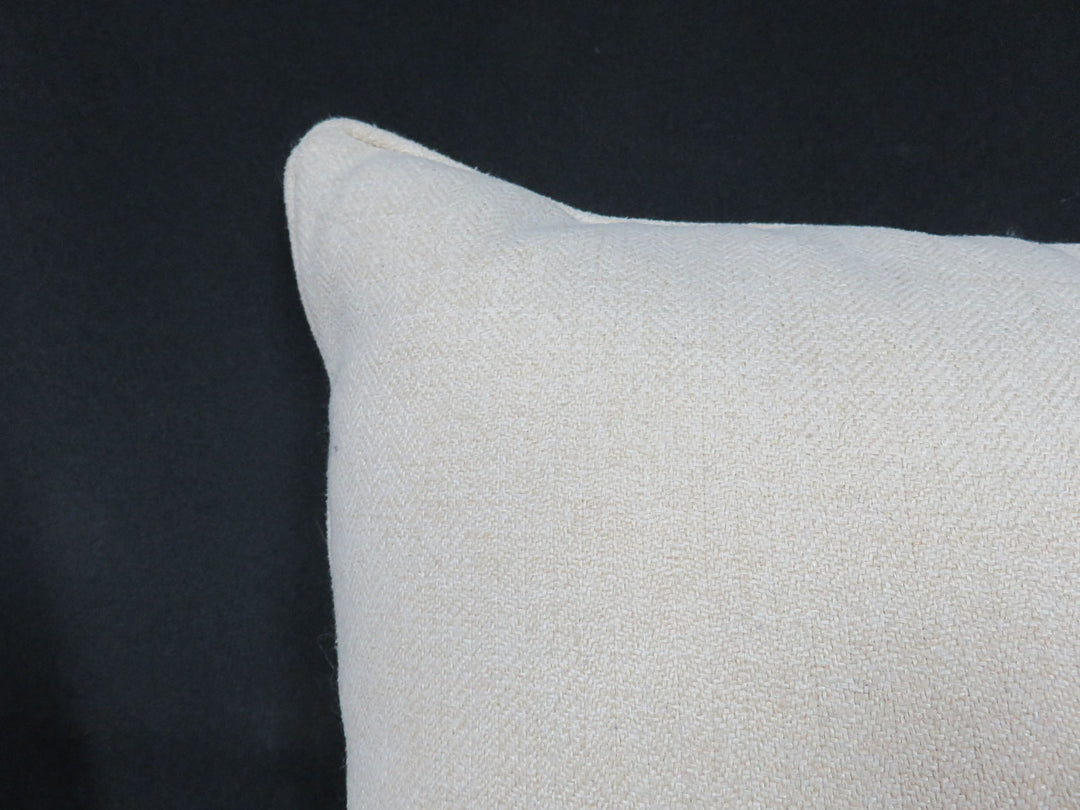 Cream Herringbone Throw Pillow