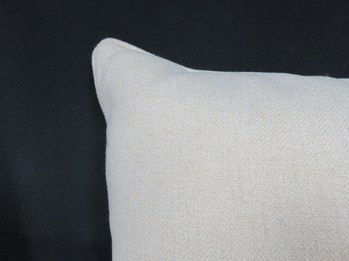 Cream Herringbone Throw Pillow