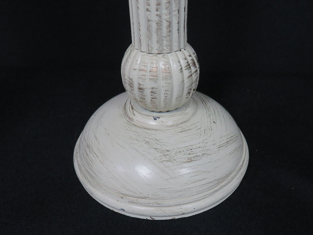 Distressed Ivory Candleholders