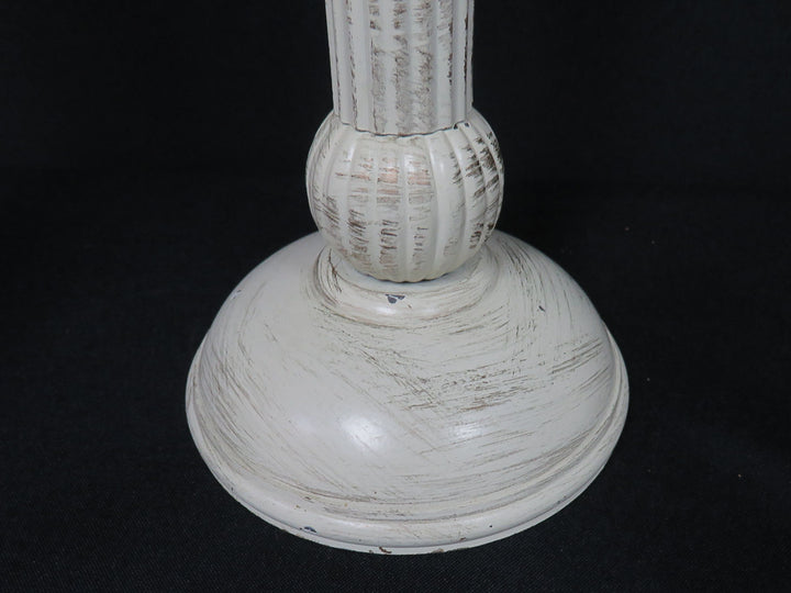 Distressed Ivory Candleholders