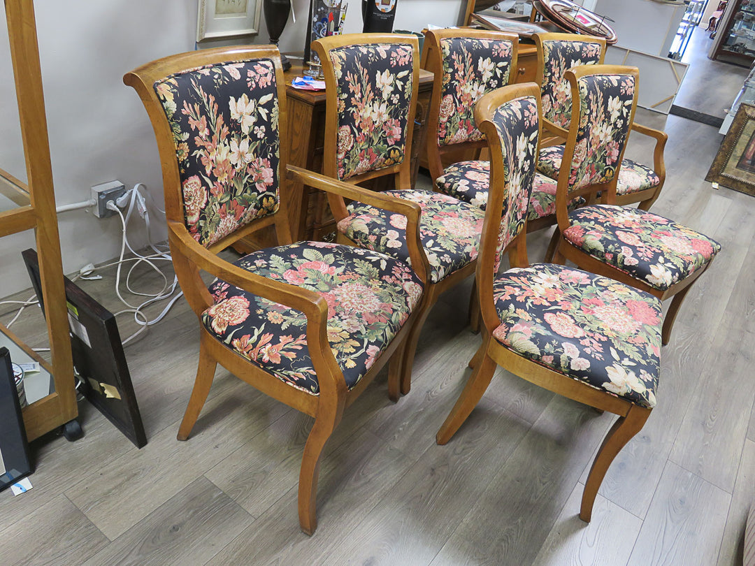 Six Bernhardt  Floral Dining Chairs