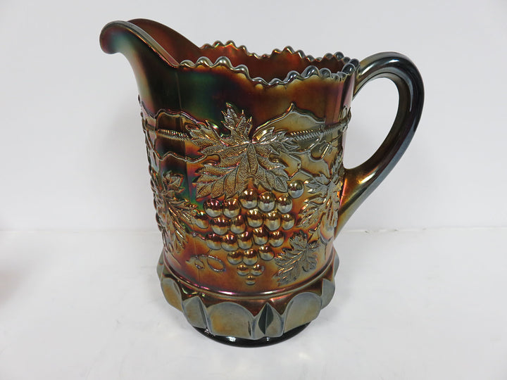 Antique Carnival Glass Pitcher Set