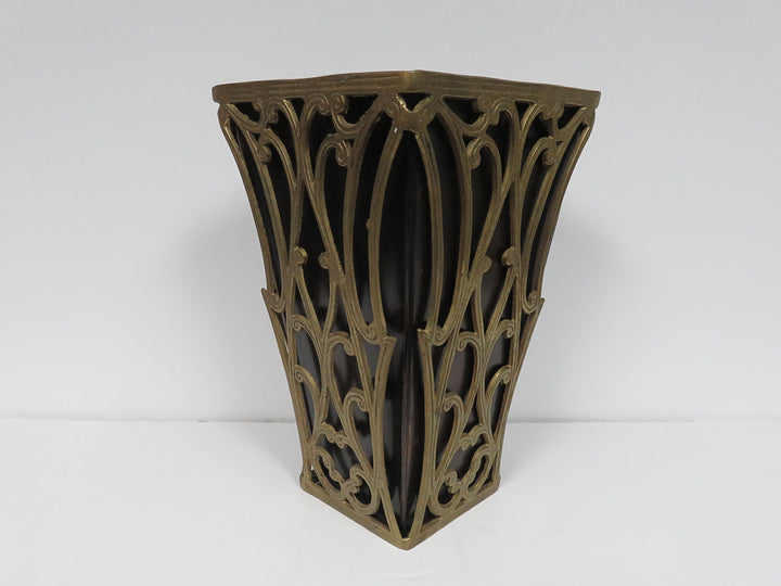 Metal Planter with Brass Overlay