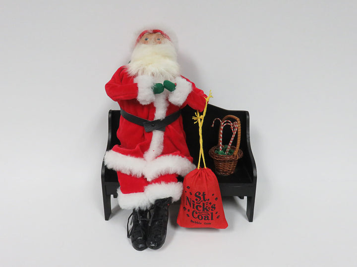 Byers Choice Santa on Bench