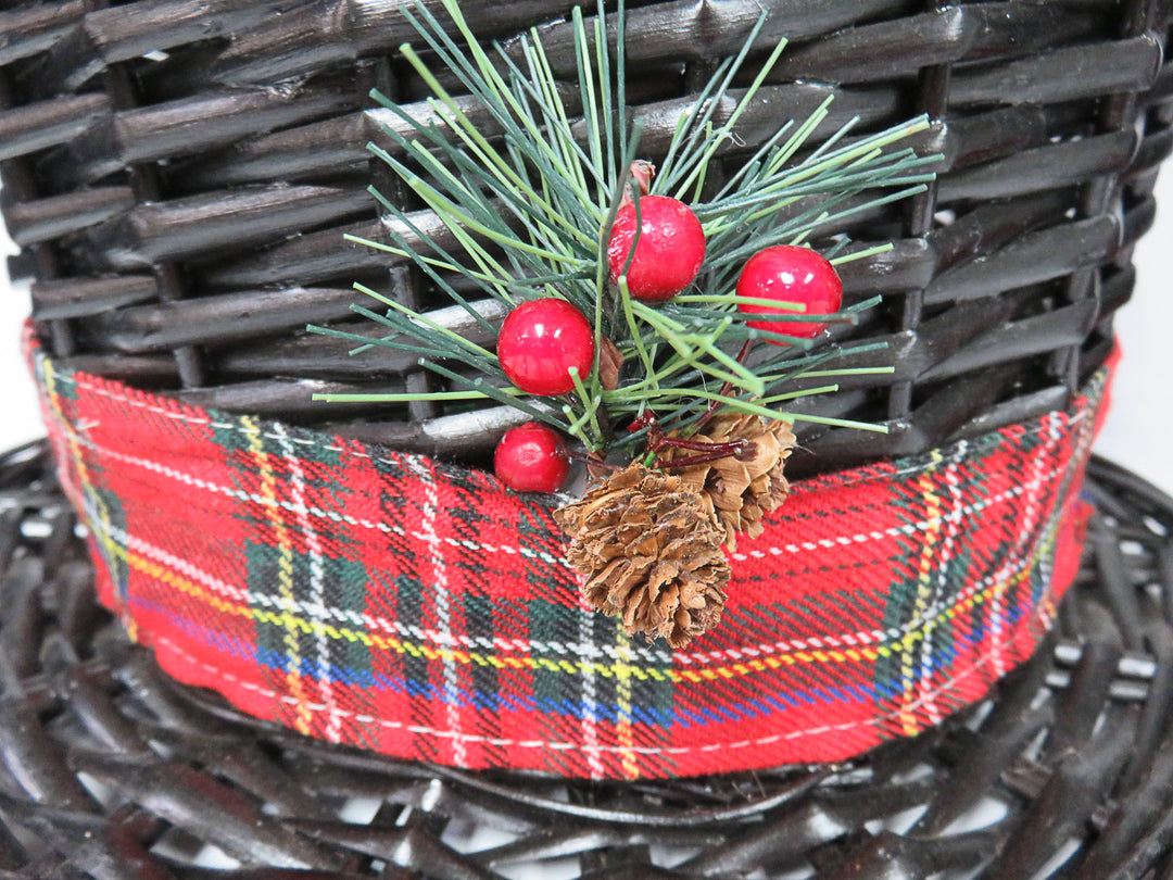 Pair Wicker Basket Top Hats