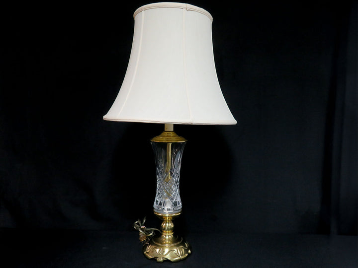 Stiffel Crystal and Brass Table Lamp