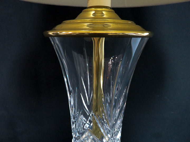 Stiffel Crystal and Brass Table Lamp