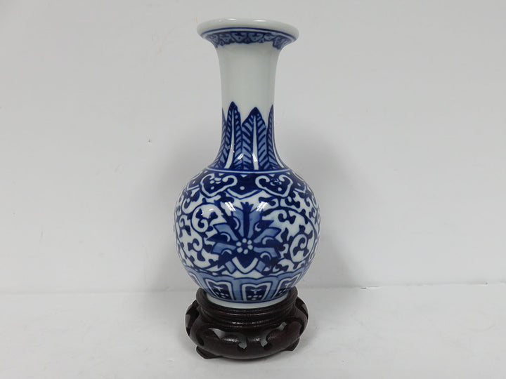 Blue & White Vase on Stand