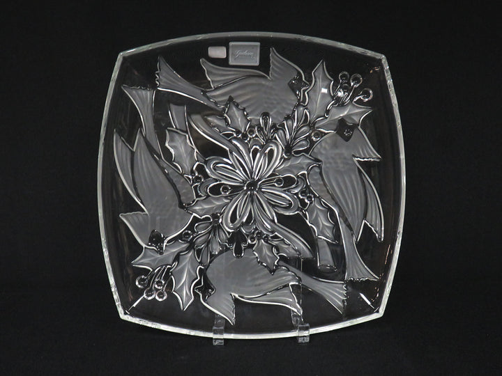 Holiday Traditions Square Crystal Platter