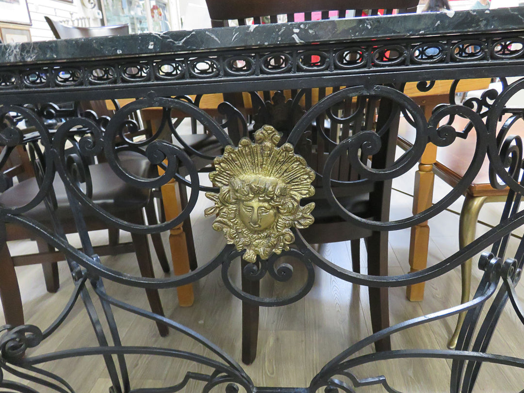 Wrought Iron & Marble Console Table