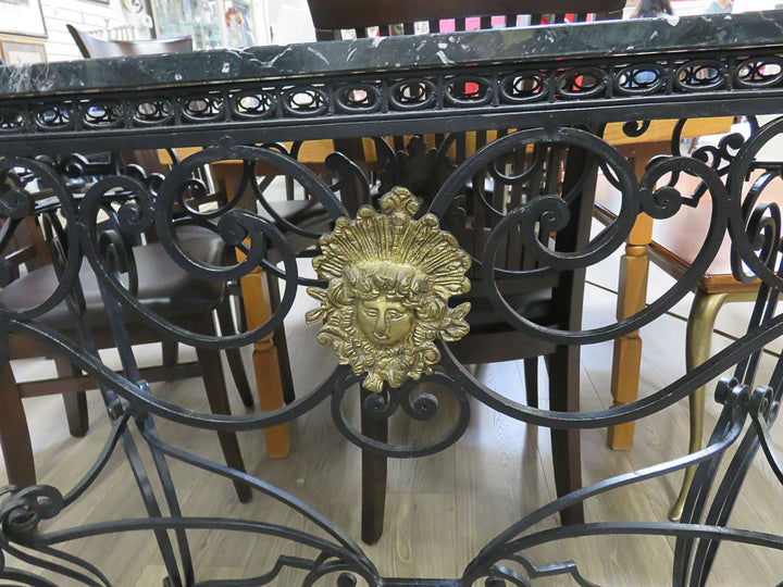Wrought Iron & Marble Console Table
