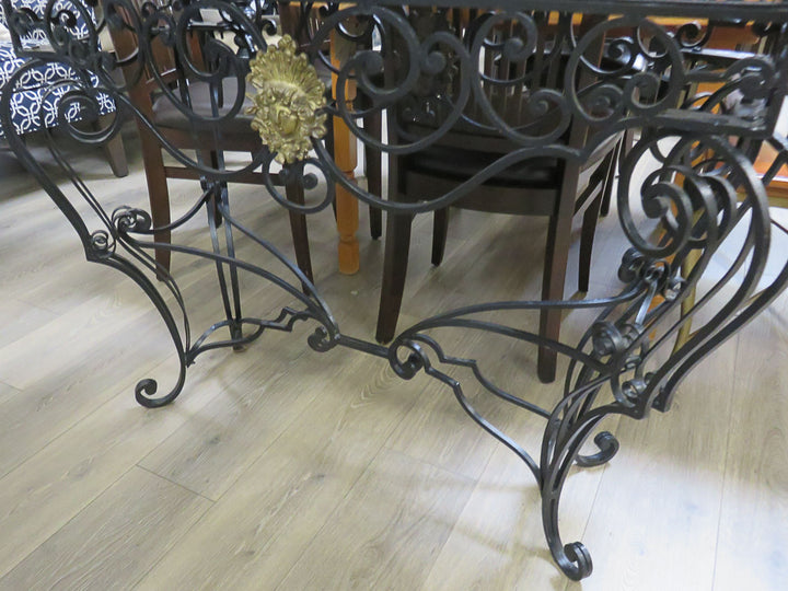 Wrought Iron & Marble Console Table