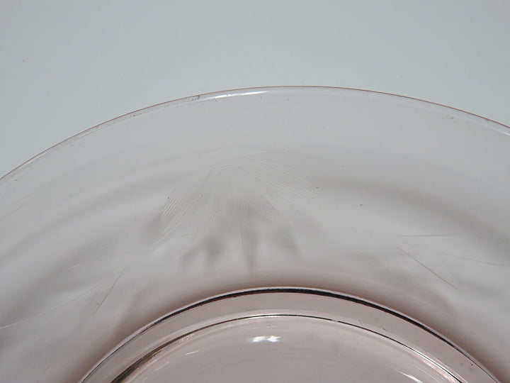 Pink Glass Dessert Plate Set