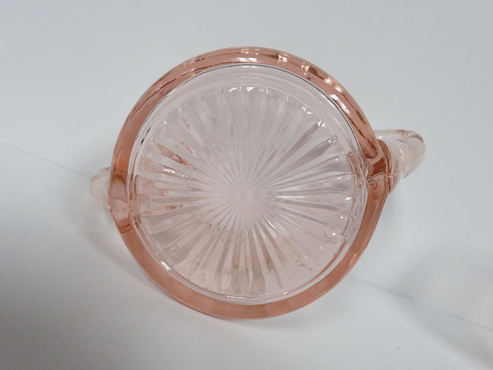 Pink Glass Cream & Sugar